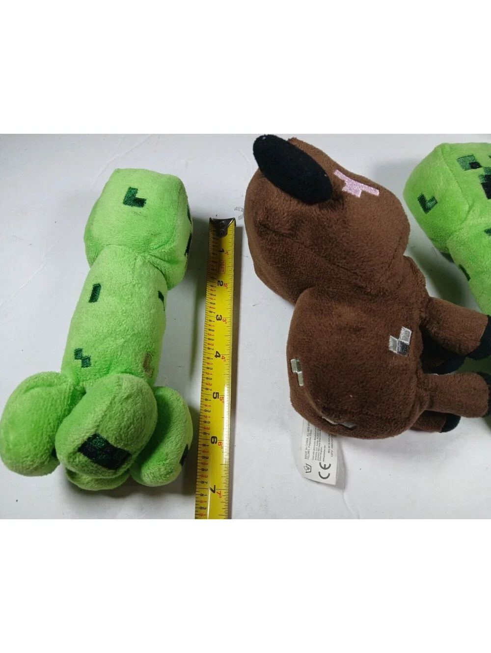 3 Minecraft lot Creeper Plush Stuffed Toy Green & Black Mojang 2013 & 2014 Cow